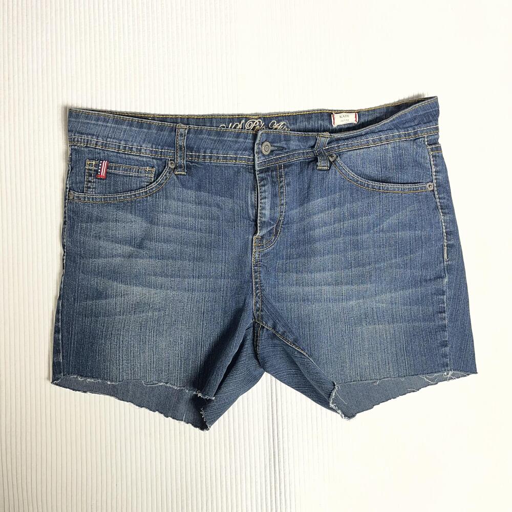 U.S. Polo Assn. Jean Shorts Girls 13-14 Blue Denim Cut-Off Stretch Summer